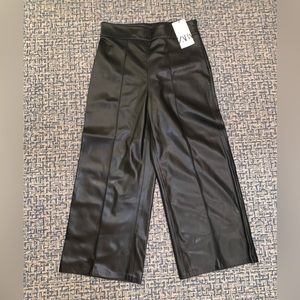 Zara Pleather Gaucho Pants